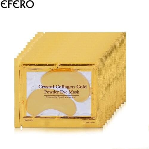 EFERO 8pair=16pcs Collagen Gold Eye Mask Face Mask Anti Dark Circles Anti-Aging Eye Patches for the Eye Care Moisturizing Cream