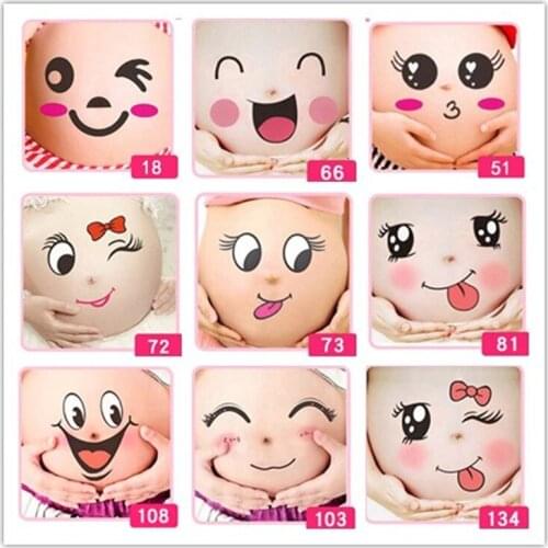 Photographic Props Theme Maternity Photography Belly Stickers Photo Couples Expression Belly Stickers