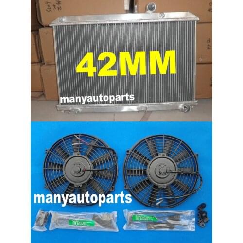 Racing Aluminum Radiator & 2*FANS For Mazda RX-8 RX8 SE17 1.3L Manual 2003-2012 MT 2.6 04 05 06 07 08