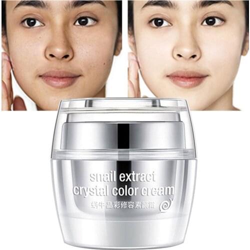 Face Cream Whitening Moisturizing Brighten Nourishing Repair Concealer Even Skin Tone Natural Nude Makeup Snail Skin Care 50g