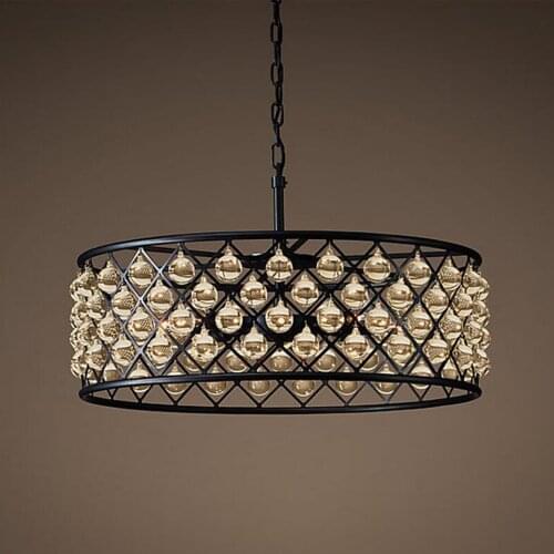 Led e14 Retro Iron Crystal LED Lamp LED Light Pendant Lights Pendant Lamp led Pendant Light For Dinning Room Bedroom Foyer