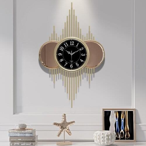 Fashion Modern Wall Clock Luxury Art Nordic Silent Large Wall Clock Metal Geometric Relogio Parede Living Room Decor DJ60WC