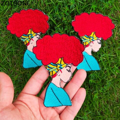 Fashion Girl Embroidered Patches for Clothing Ironing on Jeans Stripes Stickers Custom Badges Patch Creative DIY Boom Applique E