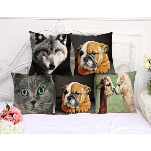 Pillowcase Animal Cotton linen cushion cover 45*45 pink sofa cushions Pillow cases home decor pillow covers kd-0045