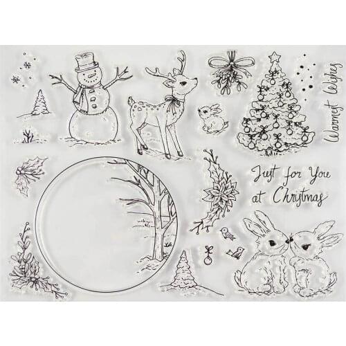 Christmas Snowman Transparent clear stamp for DIY Scrapbooking/Card Making/Kids Christmas Fun Decoration Supplies