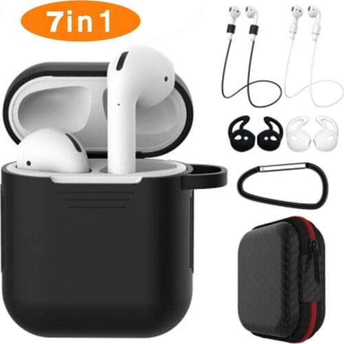 7 in 1 Silicone Charging Case For Apple Airpods 2 1 Protective Skin Case for airpods Anti-fall Bluetooth Wireless Accessories