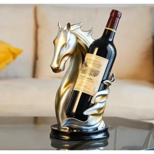 Sculpture Modern Art Wine Rack Animal Resin Statue Horse Model Living Room Decoration Desk Accessories Wine Cabinet Decor Gifts