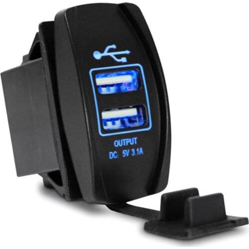 SOONHUA Universal LED Dual Port 2 USB 5V 3.1A Vehicle Charger Socket Adapter Power Cigarette Lighter Outlet Car Chargers