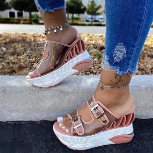 LEOSOXS Plus Size Women Slippers Summer Shoes Ladies Outside Fashion Casual Slippers Comfort Platform Flat Female Beach Slippers