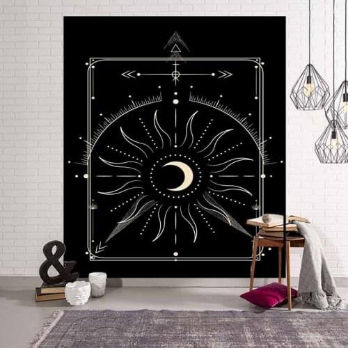 Witchcraft Supplies Sun and Moon Astrology Tarot Tapestry Wall Hanging Abstract Room Decor Trippy Fabric Psychedelic Sofa Cover