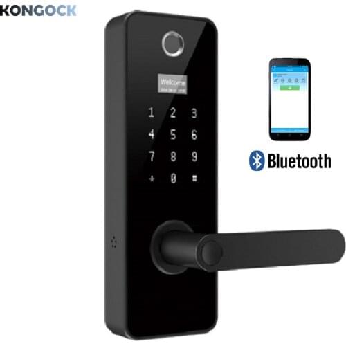 Keyless bluetooth APP control Smart electronic lock, biometric fingerprint digital code MF card door lock for home hotel airbnb