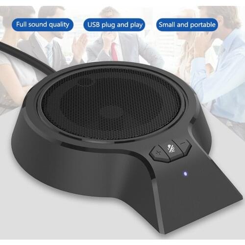 USB Conference Microphone 360° Omnidirectional Laptop PC Microphones USB Plug-and-Play Video Meeting Gaming Chatting Microphone