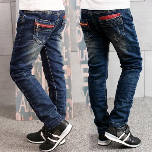 2021 Spring Childrens Children Boys Jeans Solid Thin Denim Baby Boys Jeans For Big Kids Boys Causal Jeans Long Trousers