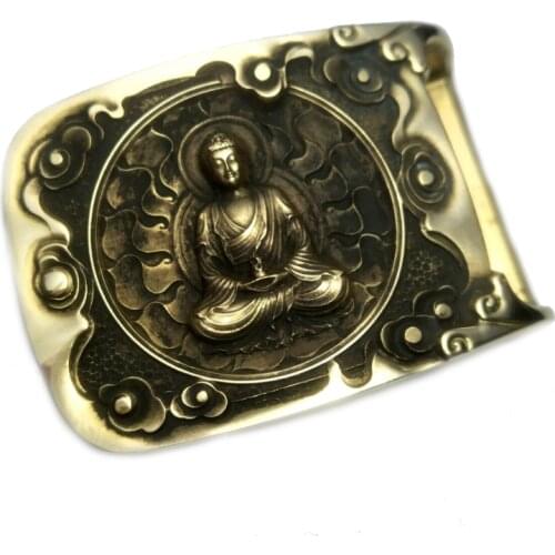 Handmade Buddha Pattern High-grade Brass Belt Buckle ｜ Mens Belt Head ｜ Belt Accessories