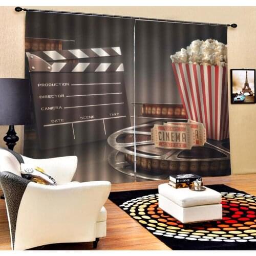 Food curtains Window Blackout Luxury 3D Curtains set For Bed room Living room Office Hotel Home Wall Decorative