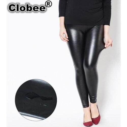 Deporte PU Leggings Pants For Women Plus Sized Skinny Pants Long Pencil Pants Trousers Black Faux Leather Pants Leggins 6XL 5xl