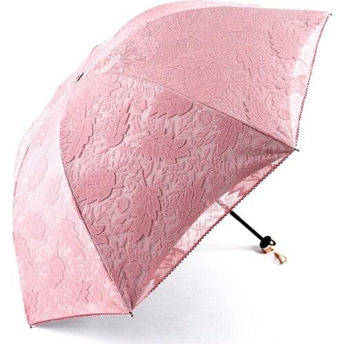 Lace UV Protection Women Umbrella Flower Female Windproof Waterproof Sun Sunny Rainy Summer Pocket Umbrella Travel Parasol
