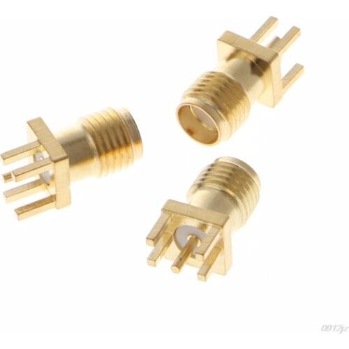 10 Pcs SMA Female Jack Solder Edge 1.6mm Space PCB Mount Straight RF Connector C90A New Drop ship
