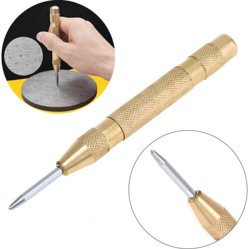 130mm HSS & Brass Spring Loaded Automatic Center Pin Punch Marking Starting Holes Tool Automatic Center Pin Punch