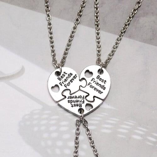 2020 BFF Fashion Best Friend Necklace Forever Friendship Heart Pendant Men And Women Creative Trend Stitching Jewelry Gift