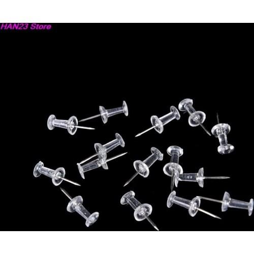40pcs/set Clear Transparent Plastic Tacks Push Pins Assorted Making Thumb Tacks Cork Board Office School Stationery Supplies