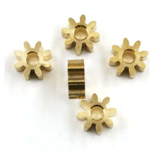 82A 0.6M Copper Pinion 6mm Diameter 2.5mm Width 8 Teeth Metal Gears 5PCS/LOT