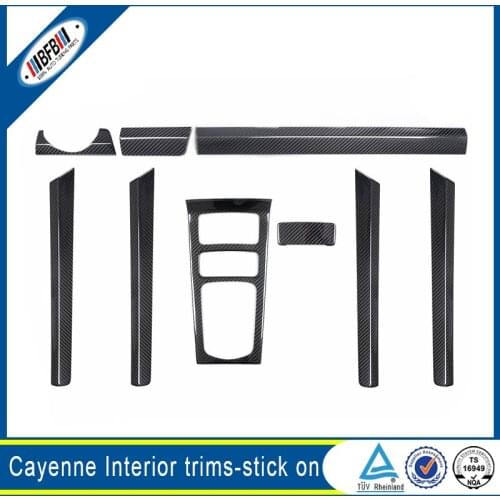 Car Auto Interior Accessories Carbon Fiber Trims For Cayenne 2014+ 9pcs