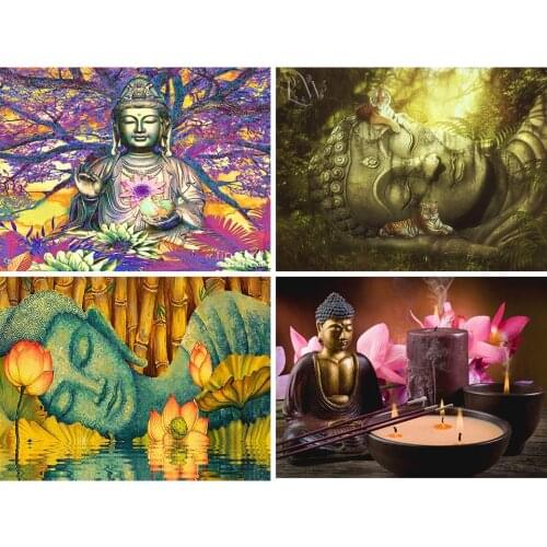 New Arrival 5D DIY Diamond Painting Buddha Cross Stitch Full Drill Square Diamond Embroidery Mosaic Religion Home Decoration