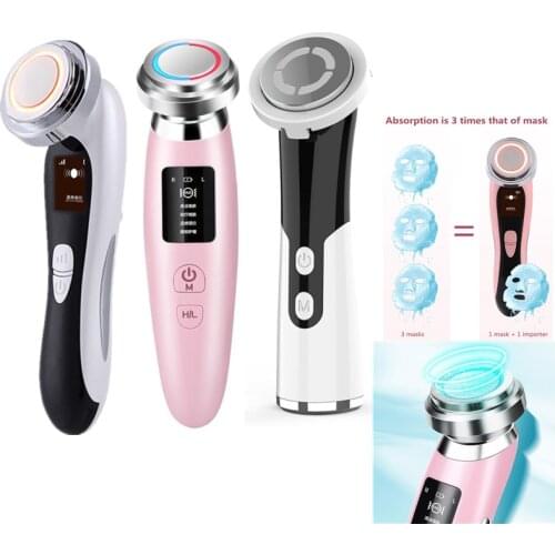 2021 Facial Mesotherapy Electroporation EMS Skin Rejuvenation Massager LED Photon Wrinkle Removal Lifting Radio Frequency Beauty