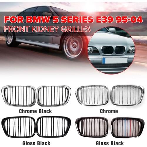 E39 M5 5 series 525i 528i 530i 1997-2003 auto parts with chrome black/gloss black front kidney grille