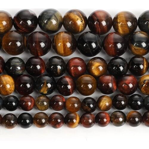 Natural Stone Beads Multicolor Tiger Eye Stone Round Loose Beads For Jewelry Making DIY Bracelet Accessories 4 6 8 10 12mm