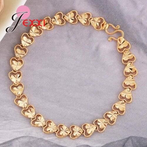 Europe Fashion Trend Women Metal Chains Bracelets Heart Shape Accessories Mujer Body Jewelry Friendship Gift