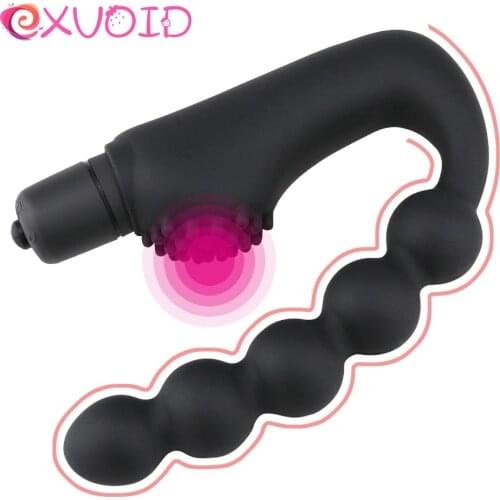 EXVOID Silicone Anal Vibrator Butt Vibrating Plug G-spot Prostate Massager Anal Beads Vibrator Sex Toys for Women Adult Products