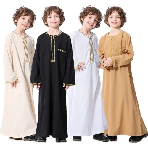 Hijab Abayas Abaya Dubai Boys Embroidery Patchwork Jilbab Khimar Turkey Ramadan Muslim Clothes Kaftan Moroccan Islam Long Robe