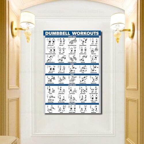 Dumbbell Workout Exercise Poster Canvas Painting HD Print Wall Art Picture For Home Decor Frame Artwork