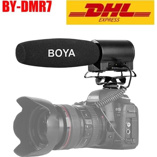 BOYA BY-DMR7 Condenser Microphone 3.5mm LCD Audio Cable MIC ON Camera Recording Studio Voice Studio Microphone Professional MIC
