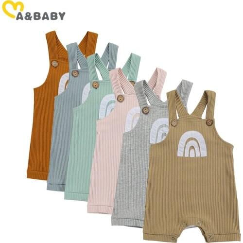 Ma&Baby 0-18M Summer Toddler Newborn Baby Boy Girl Jumpsuit Rainbow Sleeveless Rompers Infant Boys Clothing Costumes