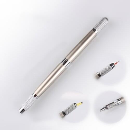 Wholesale Professional Tebori Microblading pen for permanent makeup machine Silver Manual eyebrow pen 3 in 1 usage