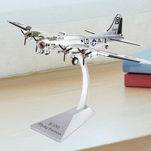 1:72 Scale B-17 Bomber Air Force Diecast Army Model Plane w/ Dispaly Stand Decor Silver