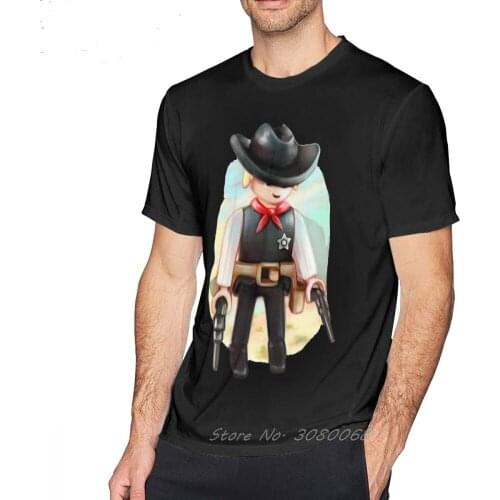 Mens Sheriff T Shirts Sheriff Playmobil T-Shirt Fun Graphic Classic Man Tshirt Men Cotton Tees Harajuku