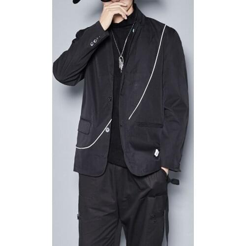 2020 autumn winter fashion reflective strip tailoring casual blazer jacket loose men and women neutral