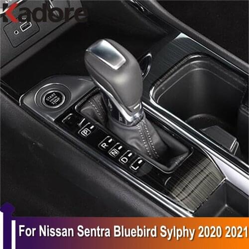 For Nissan Sentra Bluebird Sylphy 2020 2021 Car Gear Panel Cover Sticker Trim Strips Car-styling car accessories