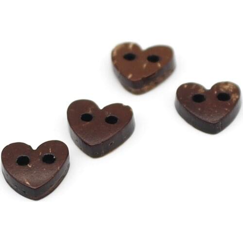 Natural Coconut Sewing Buttons 2 Holes Shape Heart For Childrens Clothing Jacket Overcoat Sweater 10/15/20mm Scrapbook Decorate