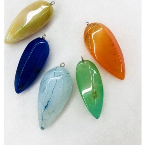 Wholesale Mixed 10pcs Charming Agat e Chalcedony Pendant,Suit Gem Stone Jewelry Necklace,Approx 40-60mm