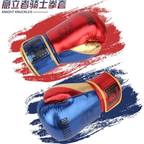 6 8 10 12oz Metal Style Boxing Gloves PU Leather Muay Thai Guantes De Boxeo Free Fight MMA Sandbag Training Glove For Men Women
