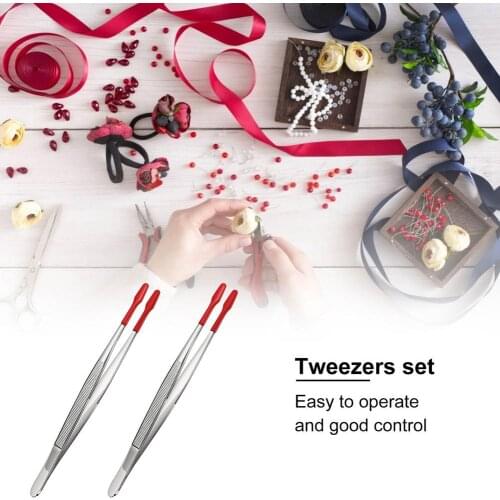 2pcs Rubber Tip Tweezers PVC Silicone Precision Tweezers Rubber-Coated Tip Stainless Laboratory Industrial Hobby Craft Tweezers