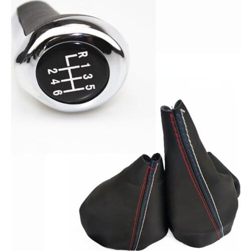 Car Shift Gear Stick Manual Handbrake Gaiter Shift Knob Black Leather Boot Car-Styling For BMW 3 Series E30 E34 E36 E46 M3 Z3