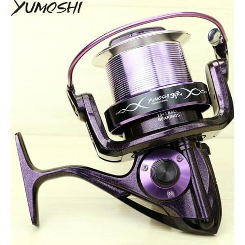 YUMOSHI AF8000 Fishing Reel 14 Ball Bearings 13+1BB Color-Changing Paint Sea Boat Spinning 4.1:1 Gear Ratio Pesca