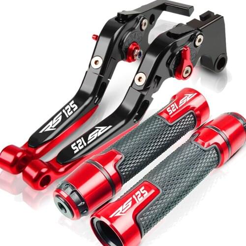 Motorcycle RS125 LOGO CNC Brake Clutch Levers Handlebar Grip Handle Hand Grips For Aprilia RS 125 1996 1997 1998 1999 2001-2005