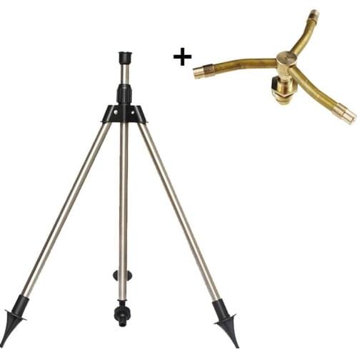 Garden Watering System Stainless Steel Tripod Sprinkler Garden Irrigation System Kit For Farmland Plant Flower 360 Degrees